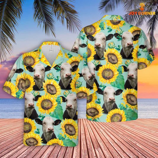 Unique Black Baldy Sunflowers Floral Farm 3D Hawaiian Shirt