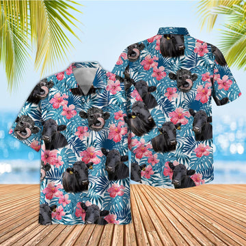 Unique Tropical Dexter Blue Pink Floral 3D Hawaiian Shirt