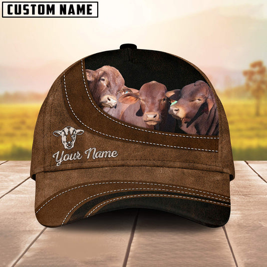 Uni Red Brangus Happiness Customized Name Cap