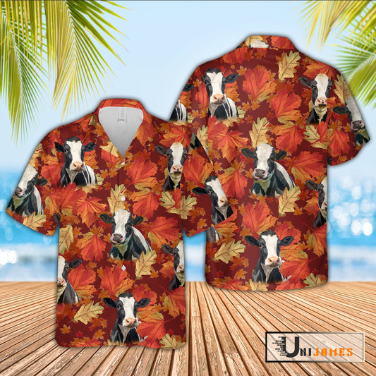 Uni Holstein Autumn Farm 3D Hawaiian Shirt