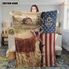 Uni Personalized Name Goat Flag Vintage Blanket