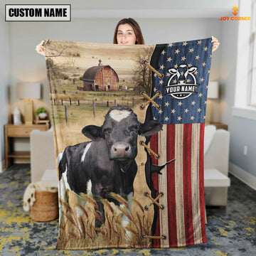 Uni Personalized Name Holstein Flag Vintage Blanket