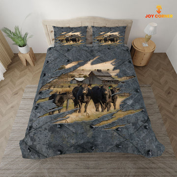 Uni Black Angus On The Farm Customized Name Bedding Set