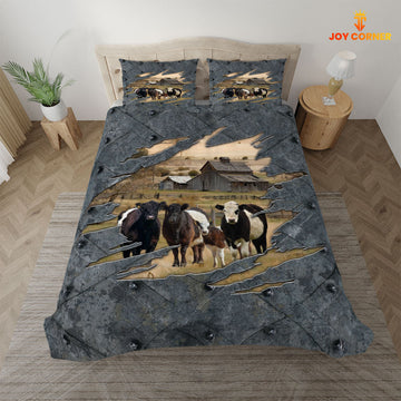 Uni Belted Galloway On The Farm Customized Name Bedding Set