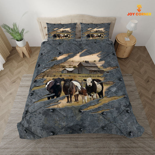 Uni Belted Galloway On The Farm Customized Name Bedding Set