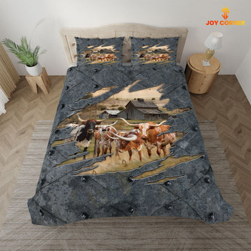 Uni Texas Longhorn On The Farm Customized Name Bedding Set