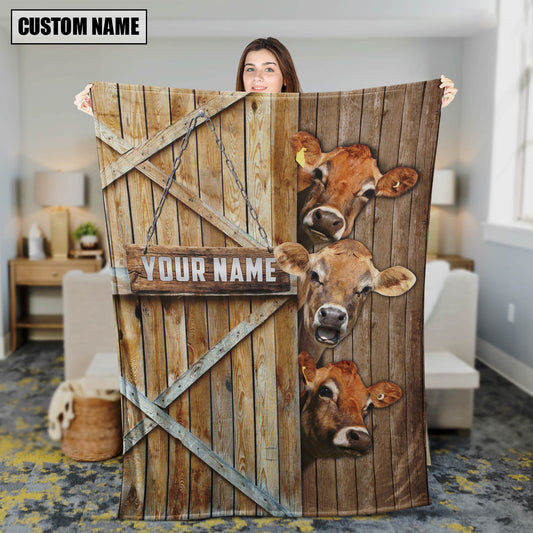Uni Personalized Name Jersey Barn Blanket