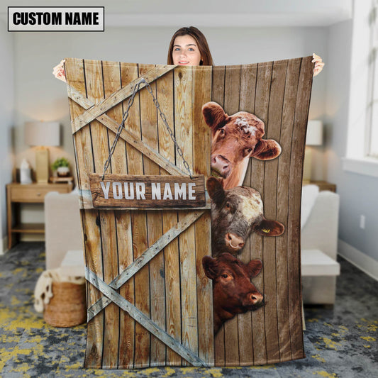 Uni Personalized Name Shorthorn Barn Blanket