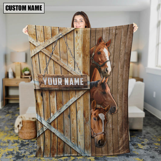 Uni Personalized Name Horse Barn Blanket