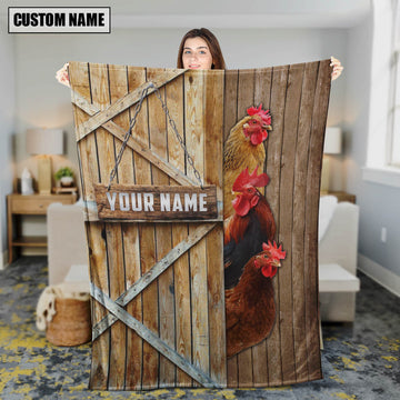 Uni Personalized Name Chicken Barn Blanket