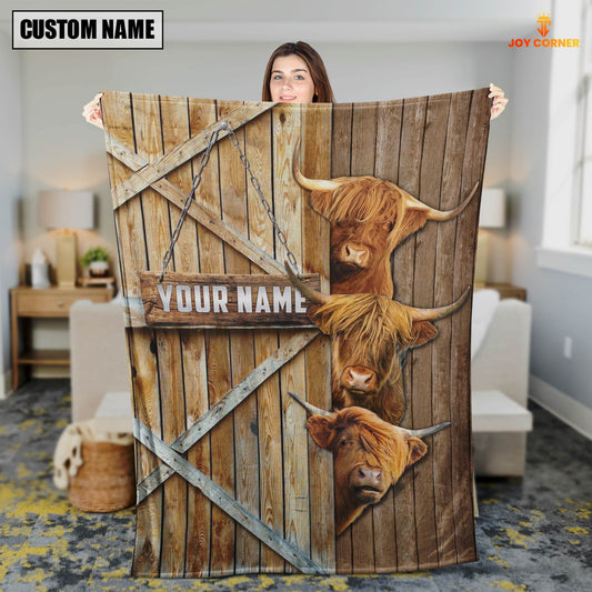 Uni Personalized Name Highland Barn Blanket