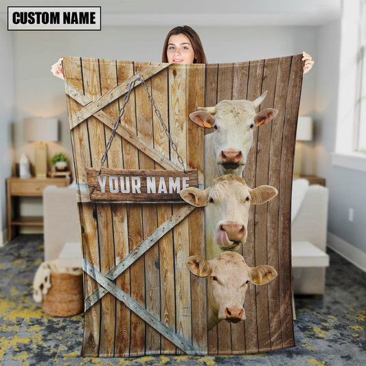 Uni Personalized Name Charolais Barn Blanket