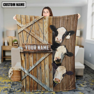 Uni Personalized Name Black Baldy Barn Blanket