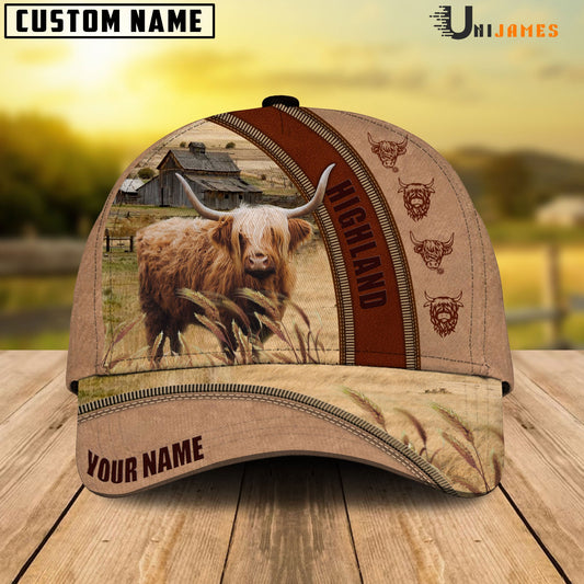 Uni Highland Farming Light Brown Personalized Name Cap