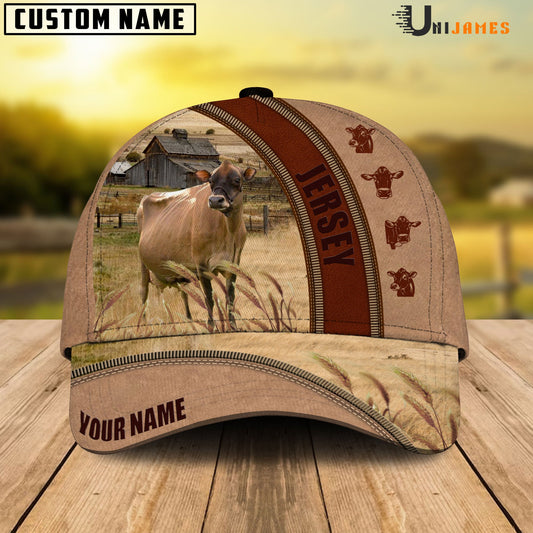 Uni Jersey Farming Light Brown Personalized Name Cap