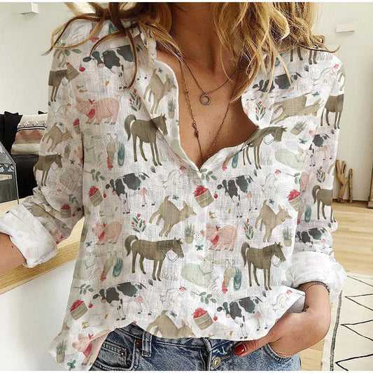 Unique Barnyard Animals Casual Shirt