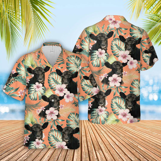 Unique Belted Galloway Summer Happiness Floral Farm 3D Hawaiian Shirt