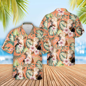 Unique Hereford Summer Happiness Floral Farm 3D Hawaiian Shirt