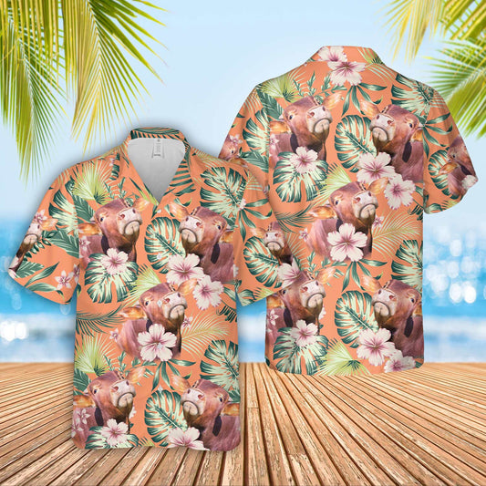 Unique Beefmaster Summer Happiness Floral Farm 3D Hawaiian Shirt