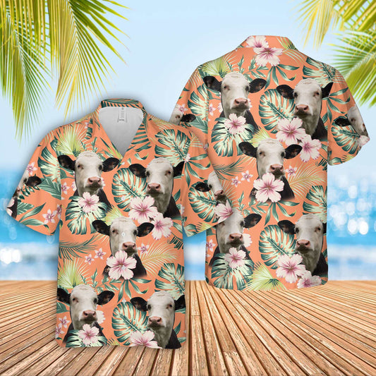 Unique Black Baldy Summer Happiness Floral Farm 3D Hawaiian Shirt