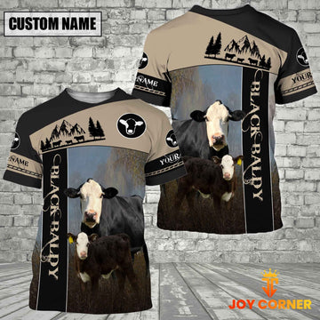 Uni Black Baldy Farmhouse Customized Name 3D T-Shirt