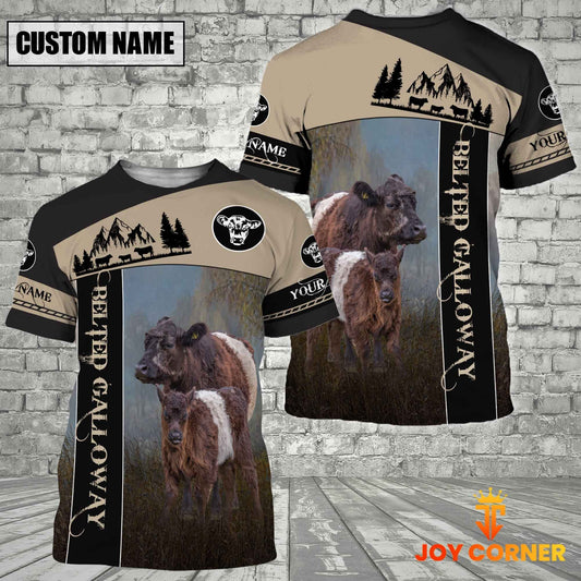 Uni Belted Galloway Farmhouse Customized Name 3D T-Shirt