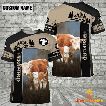 Uni Hereford Farmhouse Customized Name 3D T-Shirt