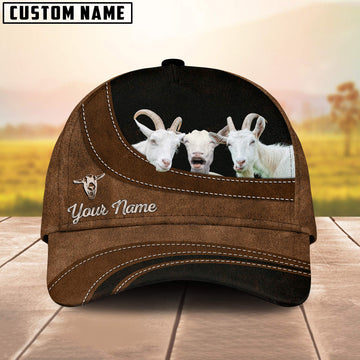 Uni Saanen Goat Happiness Customized Name Cap