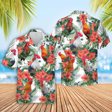 Unique Chicken Hawaiian Flowers Hawaiian Shirt