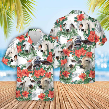 Unique Brahman Hawaiian Flowers Hawaiian Shirt