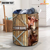 Uni Shorthorn Barn Custom Name Laundry Basket