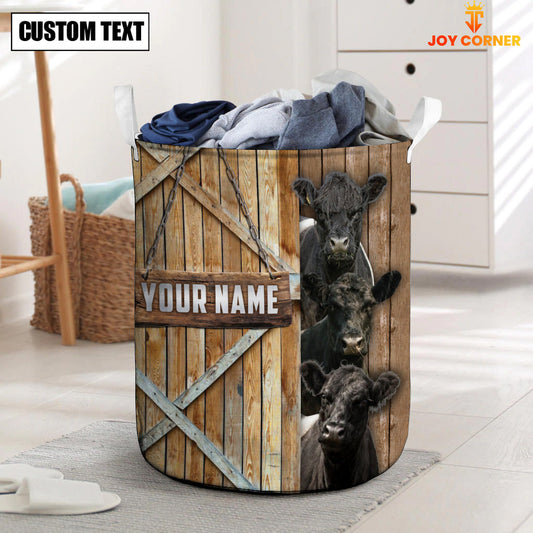 Uni Belted Galloway Barn Custom Name Laundry Basket