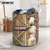 Uni Sheep Barn Custom Name Laundry Basket