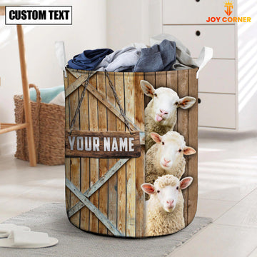 Uni Sheep Barn Custom Name Laundry Basket