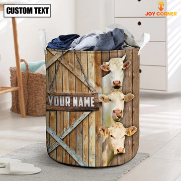 Uni Charolais Barn Custom Name Laundry Basket