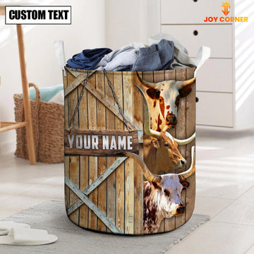 Uni Texas Longhorn Barn Custom Name Laundry Basket