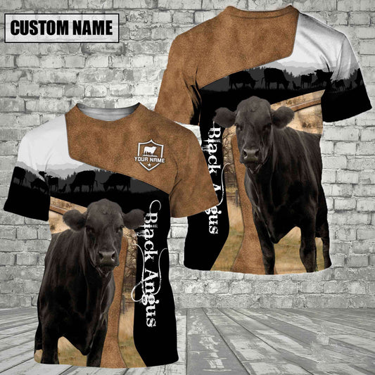 Uni Black Angus Black Brown Customized Name 3D T-Shirt