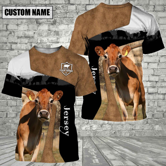 Uni Jersey Black Brown Customized Name 3D T-Shirt