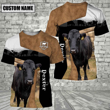 Uni Dexter Black Brown Customized Name 3D T-Shirt