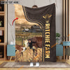 Uni Personalized Name Hereford Cattle of Alisha Ritchie Leather Pattern Blanket