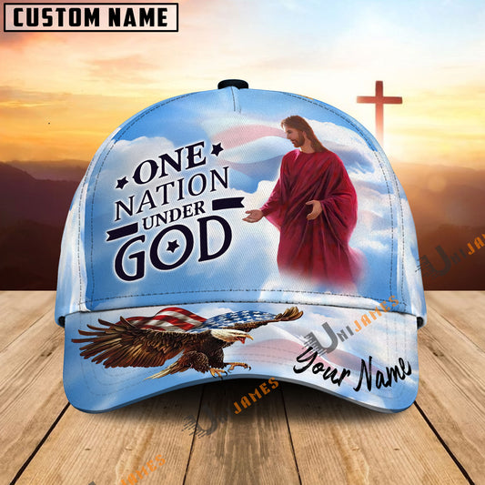 Uni Jesus One Nation Under God Customized Name Cap