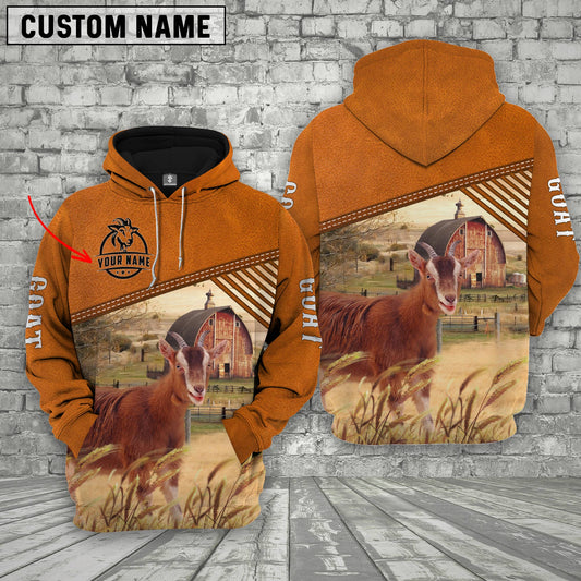 Uni Personalized Name Goat Barn Farm 3D Hoodie