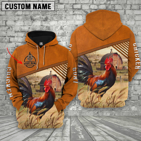 Uni Personalized Name Chicken Barn Farm 3D Hoodie