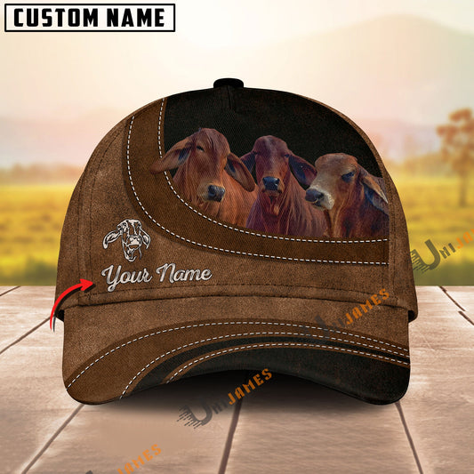 Uni Red Brahman Happiness Customized Name Cap