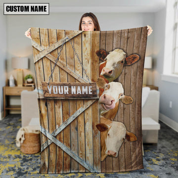 Uni Personalized Name Simmental Barn Blanket