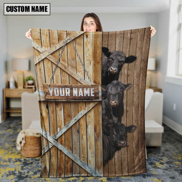 Uni Personalized Name Sim Angus Barn Blanket