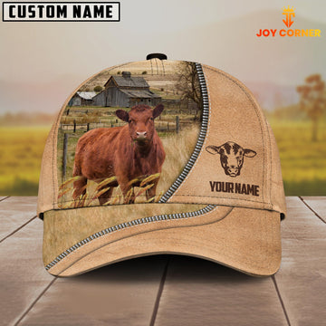 Uni Red Angus Farming Light Brown Customized Name Cap