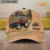 Uni Red Tractor Farming Light Brown Customized Name Cap