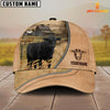 Uni Black Angus Farming Light Brown Customized Name Cap