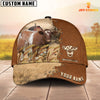 Uni Shorthorn Custom Name Brown Leather Pattern Cap